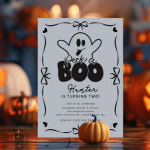 Peek A Boo Ghost Birthday Invitation