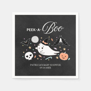 Peek-A-Boo Ghost Halloween Boy Baby Shower Napkins