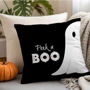 Peek a Boo Ghost Halloween Throw Pillow