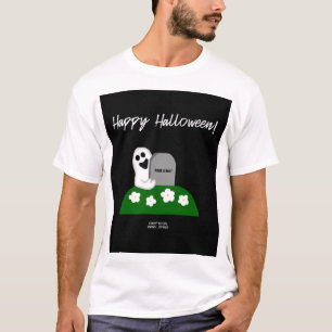Peek A boo Ghost Men's White Basic T Shirt