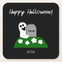 Peek A Boo Ghost Paper Coaster