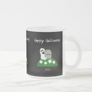 Peek A Boo Ghost Small Frosted Glass Mug