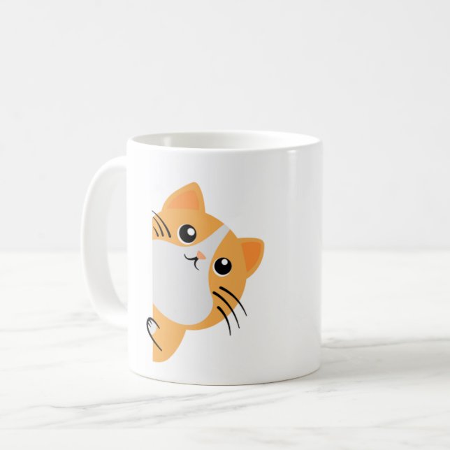 Peek-a-boo - Ginger Cat Coffee Mug (Front Left)