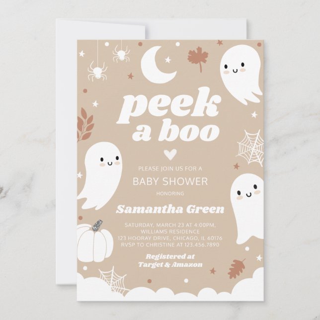 Peek a Boo Halloween Baby Shower Invitation (Front)