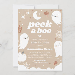 Peek a Boo Halloween Baby Shower Invitation