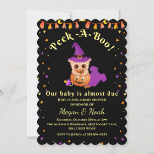 Peek-A-Boo Halloween Baby Shower Invitation