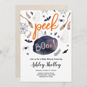 Peek a Boo Halloween Gender Neutral Baby Shower Invitation