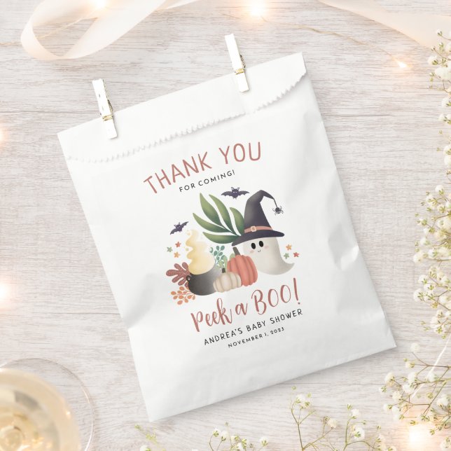 Peek a Boo Halloween Ghost Baby Shower Favour Bags (Clipped)