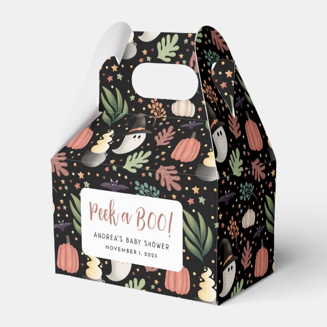 Peek a Boo Halloween Ghost Baby Shower  Favour Box (Front Side)