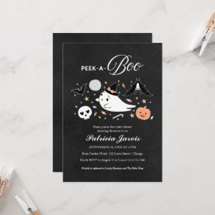 Peek-A-Boo Halloween Girl Baby Shower Invitation