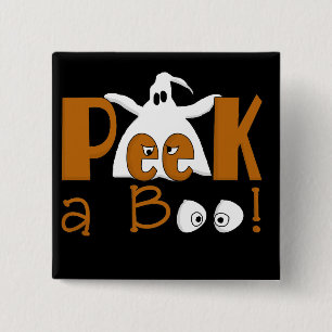 Peek A Boo Halloween T-shirts and Gifts 15 Cm Square Badge
