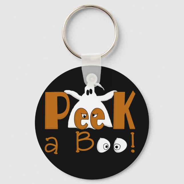 Peek A Boo Halloween T-shirts and Gifts Key Ring (Front)