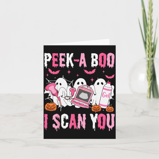 Peek A Boo I Scan You Soky Sonographer Ultrasound  Card (Front)