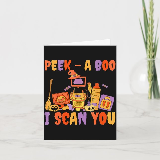 Peek A Boo I Scan You Soky Sonographer Ultrasound  Card (Front)