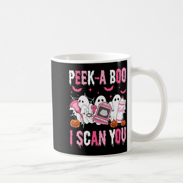 Peek A Boo I Scan You Soky Sonographer Ultrasound  Coffee Mug (Right)