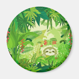 Peek a Boo Jungle Sloth Magnet