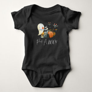 Peek-A-Boo Little Ghost Halloween Baby Bodysuit