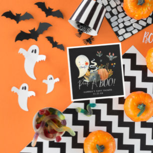 Peek-A-Boo   Little Ghost Halloween Baby Shower Napkin