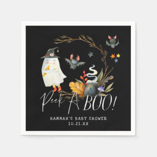 Peek-A-Boo Little Ghost Halloween Baby Shower Napkin