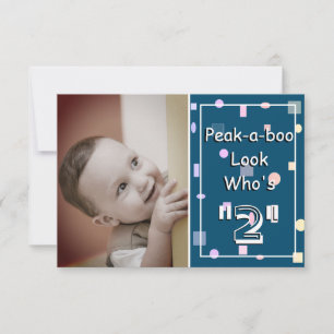 Peek a boo look who's 2 Baby Birthday Thank You Card