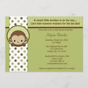 Peek-a-Boo Mod Monkey Baby Shower invitation MPPv4
