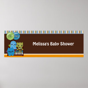 Peek a Boo MONSTERS Baby Shower Banner PABC #3 boy Poster