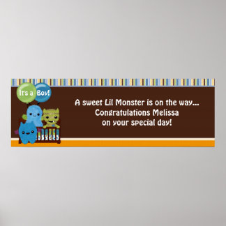 Peek a Boo MONSTERS Baby Shower Banner PABC Poster