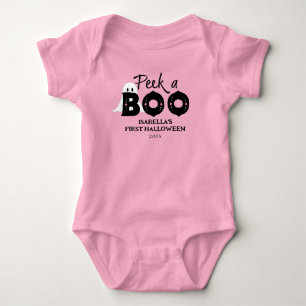 Peek A Boo Personalised Baby's 1st Halloween Baby Bodysuit