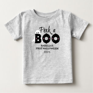 Peek A Boo Personalised Baby's 1st Halloween Baby T-Shirt