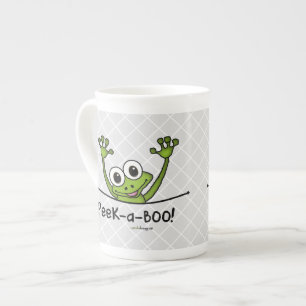 Peek-a-Boo Pets (Fun, Happy, Cute Frog) Bone China Mug