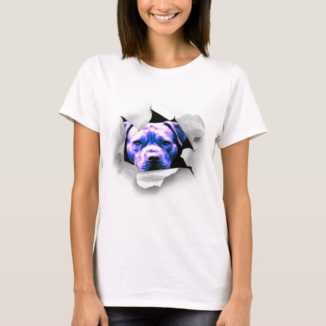 Peek A Boo Pit Bull T-Shirt (Front)