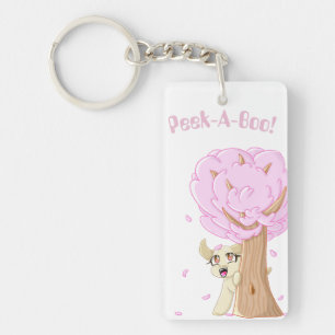 Peek-A-Boo Puppy Keychain! Key Ring