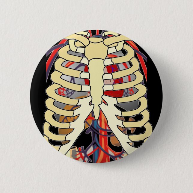 Peek a Boo Ribcage 6 Cm Round Badge (Front)