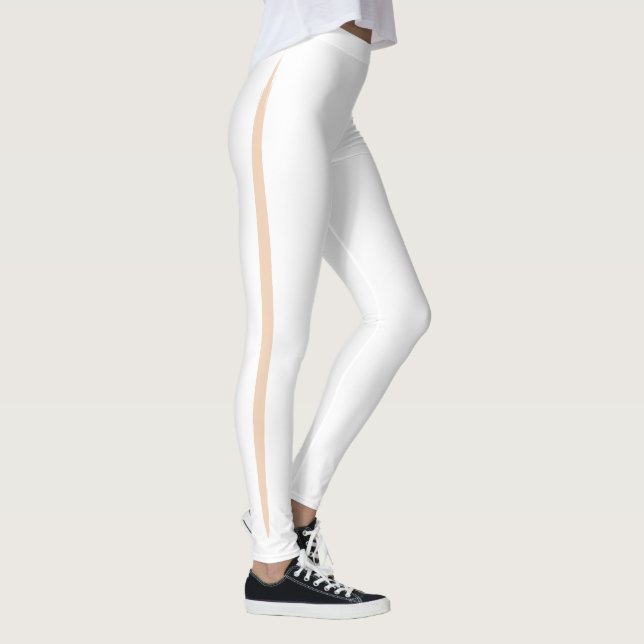 Peek-a-boo Skin Stripe Caucasian Beige Flesh Colou Leggings (Right)