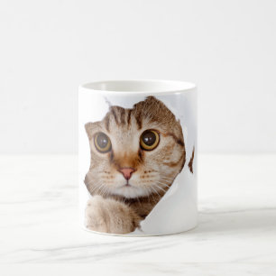 Peek-a-Mew - Adorable Cat Face Coffee Mug