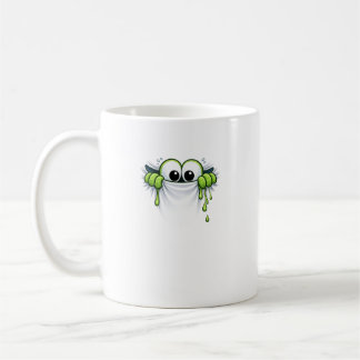 Peek-a-Slime! Cute Goo Monster Peeking Design Coffee Mug