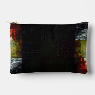 Peek Abstract Glitch Art Digital Distortion Grid Accessory Pouch