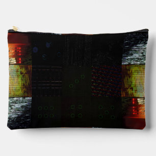Peek Abstract Glitch Art Digital Distortion Grid Accessory Pouch