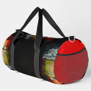 Peek Abstract Glitch Art Digital Distortion Grid Duffle Bag