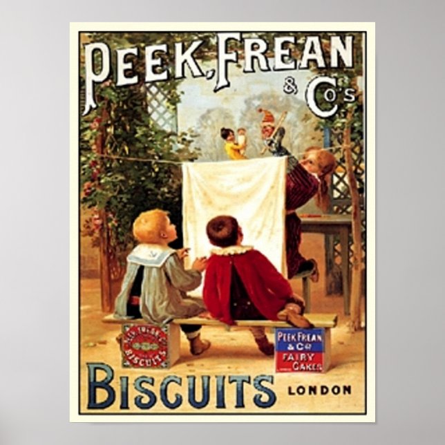 Peek Frean Cos. Biscuits London Vintage Ad Poster (Front)