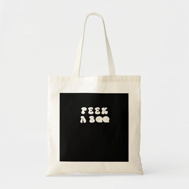 Peekabo Funny Halloween Tote Bag (Front)