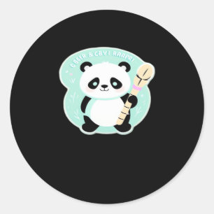 Peekabo Panda Classic Round Sticker
