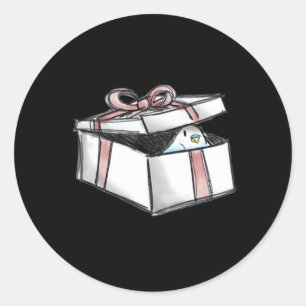 Peekabo Present Classic Round Sticker