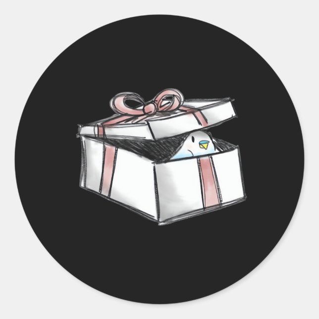 Peekabo Present Classic Round Sticker (Front)