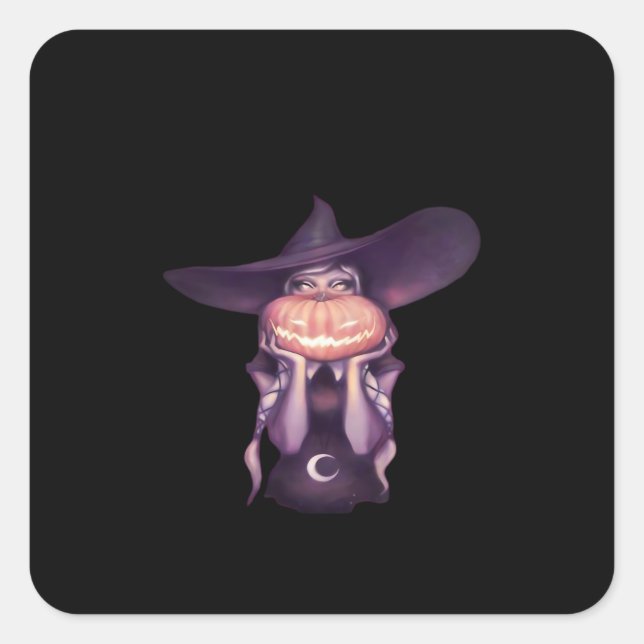 Peekabo Pumpkin Square Sticker (Front)