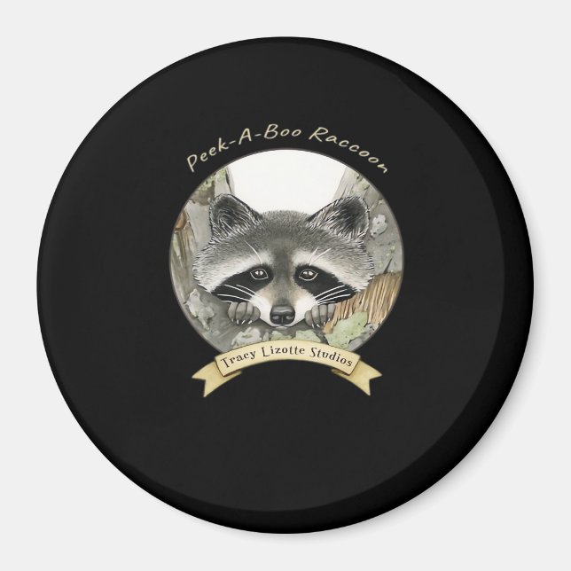 Peekabo Racoon Magnet (Front)