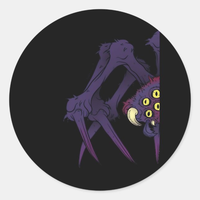 Peekabo Spider Classic Round Sticker (Front)