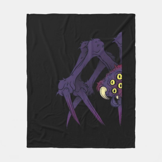 Peekabo Spider Fleece Blanket (Front)