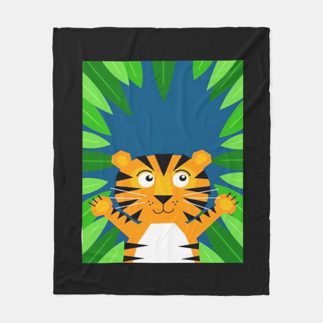 Peekabo Tiger Fleece Blanket (Front)
