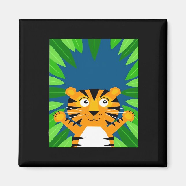 Peekabo Tiger Magnet (Front)